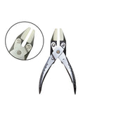 Parallel action flat nose pliers with nylon jaws for jewelry wire, 140mm.